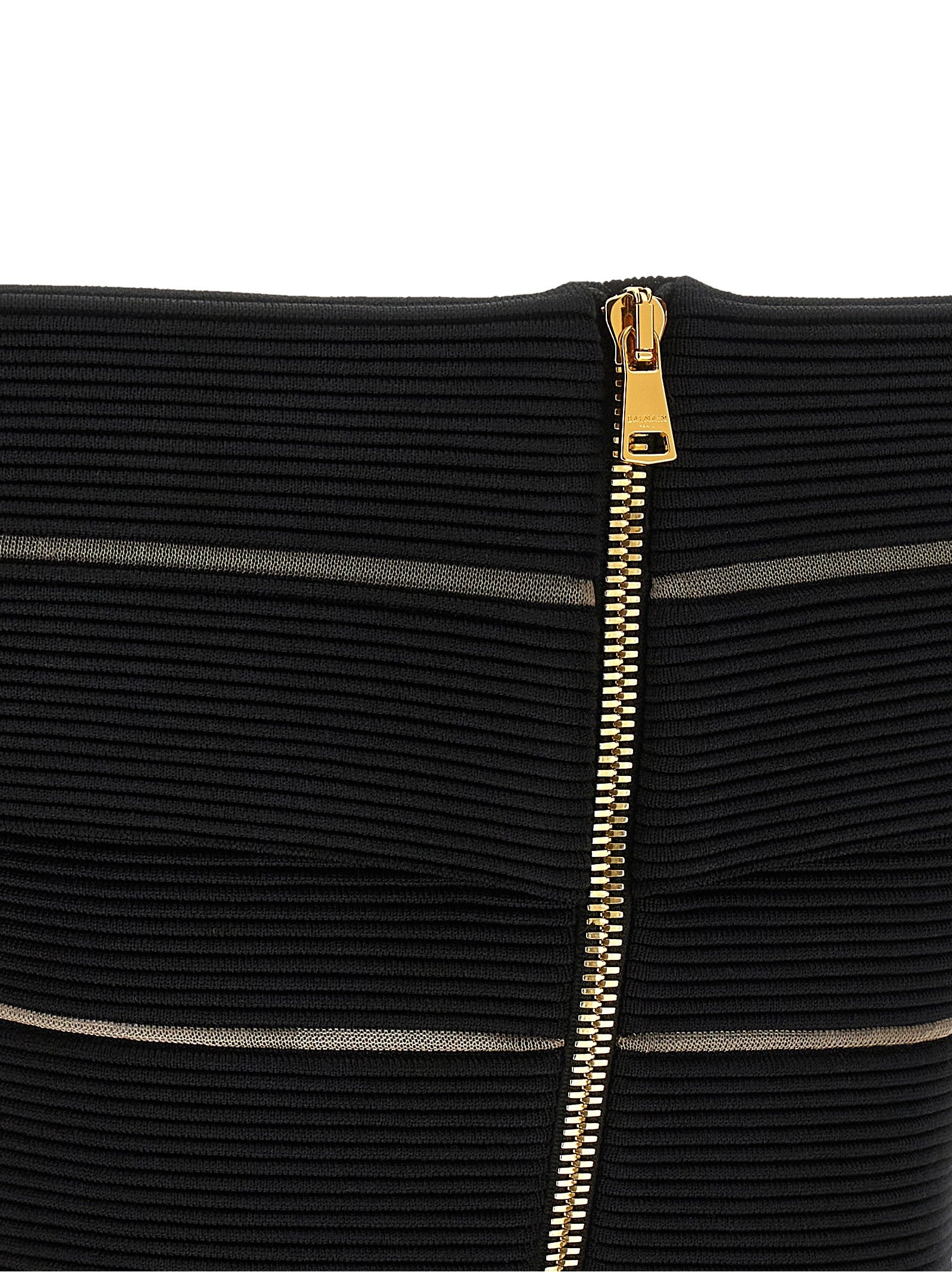 Balmain Off the Shoulder Crop Top Black
