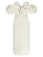 Elisabetta Franchi Off the Shoulder Dress White