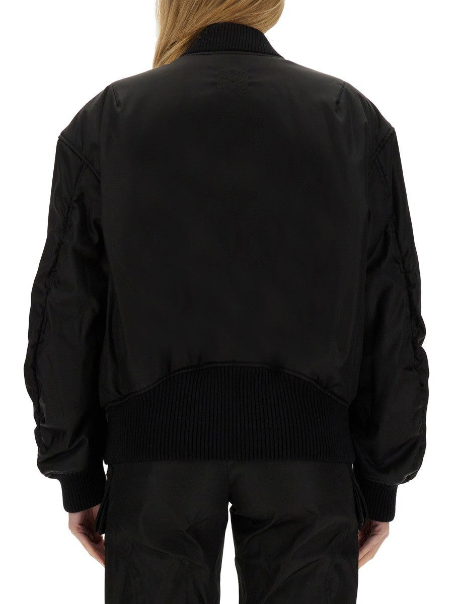 Off-white - Off White Nylon Bomber Jacket - Woman-&gt;Clothing-&gt;SPORTS JACKETS