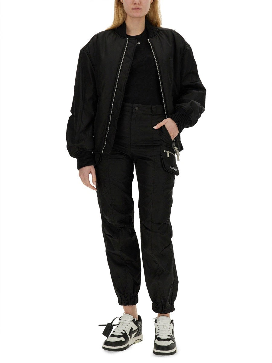 Off-white - Off White Nylon Bomber Jacket - Woman-&gt;Clothing-&gt;SPORTS JACKETS