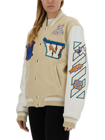 Off-white - Off White Varsity Jacket - Woman-&gt;Clothing-&gt;SPORTS JACKETS