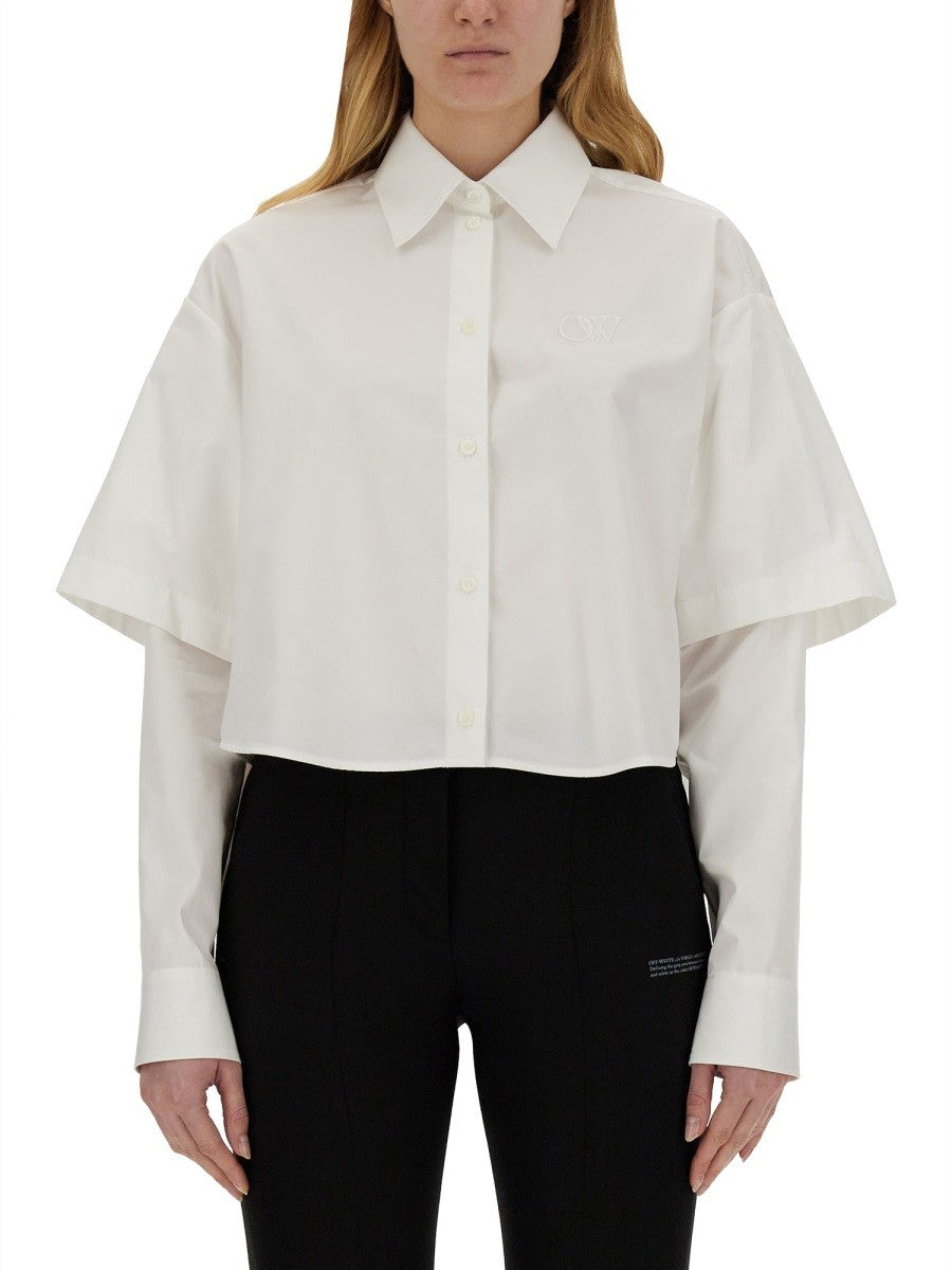 Off-white - Off White Poplin Shirt - Woman-&gt;Clothing-&gt;shirts