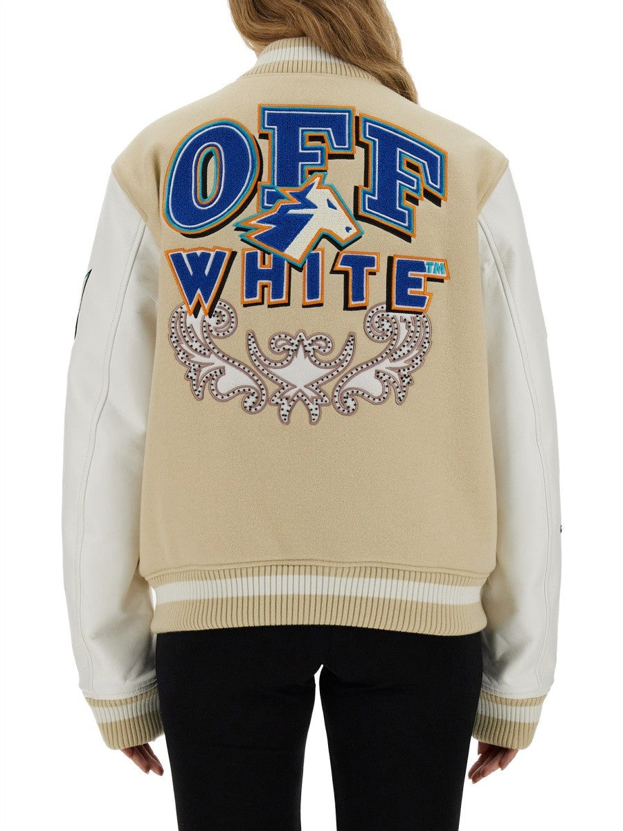 Off-white - Off White Varsity Jacket - Woman-&gt;Clothing-&gt;SPORTS JACKETS