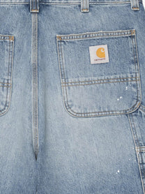 Carhartt Wip Men's Og Single Knee Short Blue Denim Bermuda Shorts Blue