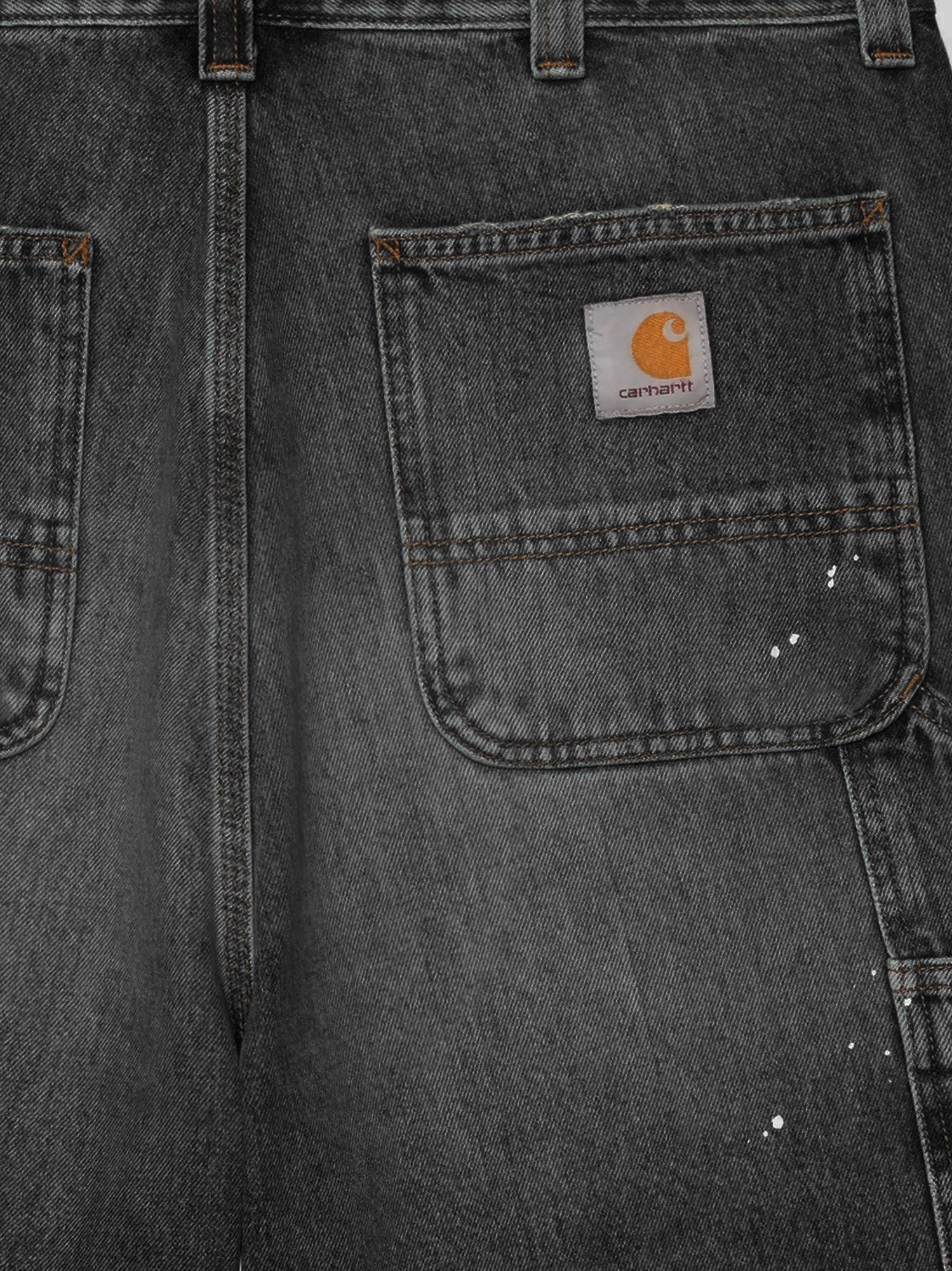 Carhartt Wip Men's OG Single Knee Short in Black Denim Black