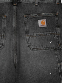 Carhartt Wip Men's OG Single Knee Short in Black Denim Black