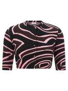 Emilio Pucci Onde Cropped Cardigan Blue