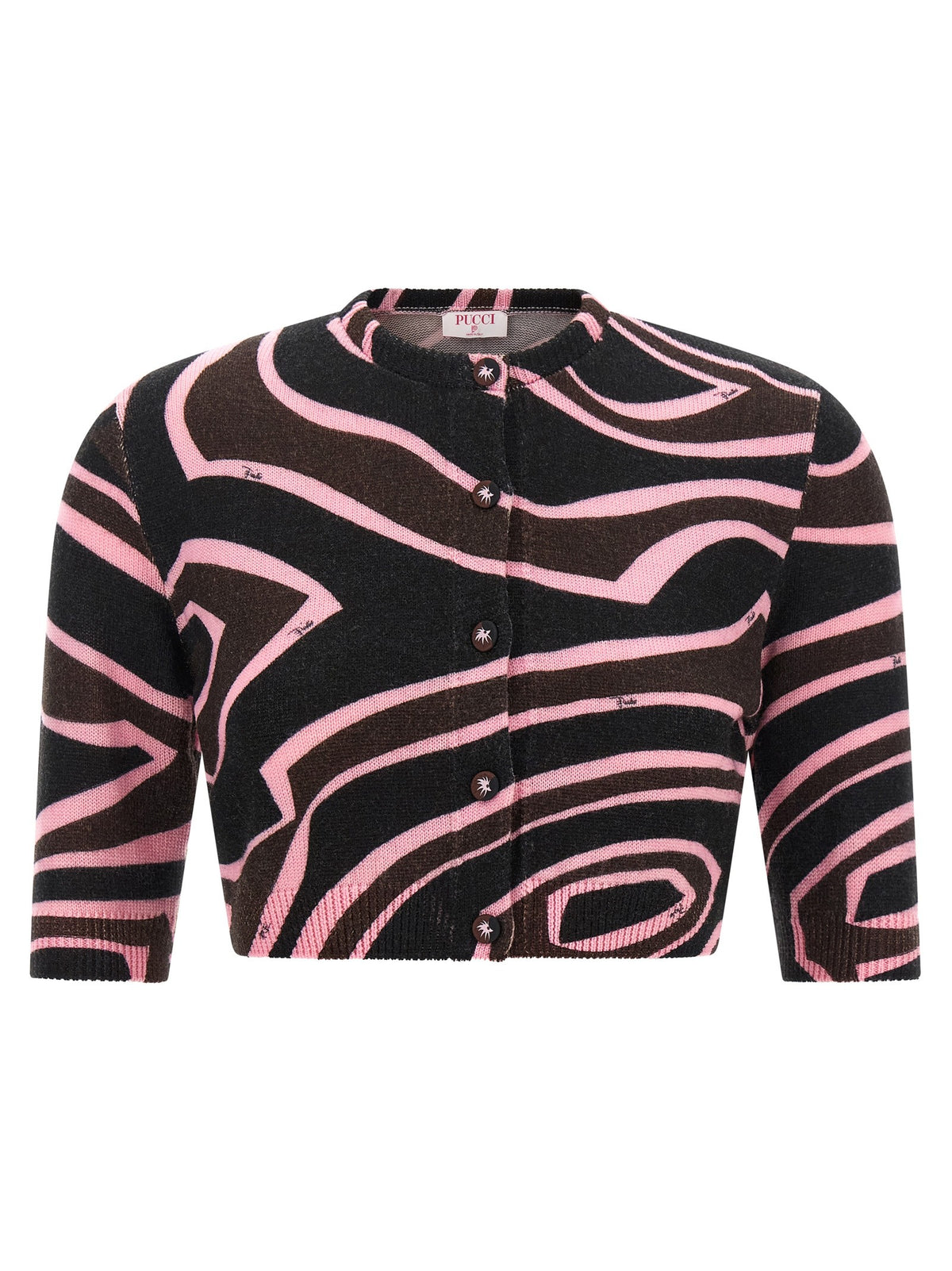 Emilio Pucci Onde Cropped Cardigan Blue