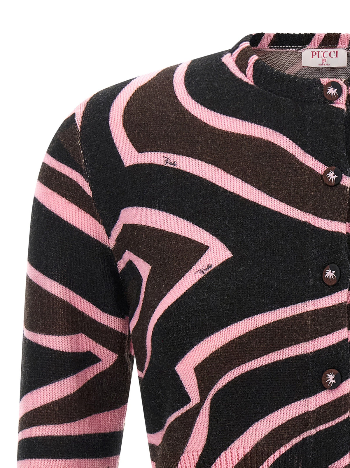 Emilio Pucci Onde Cropped Cardigan Blue, view 3