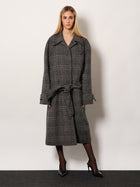 Balenciaga Women's One Layer Raglan Wool Coat Black, view 2