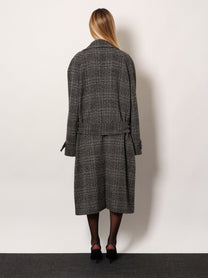 Balenciaga Women's One Layer Raglan Wool Coat Black