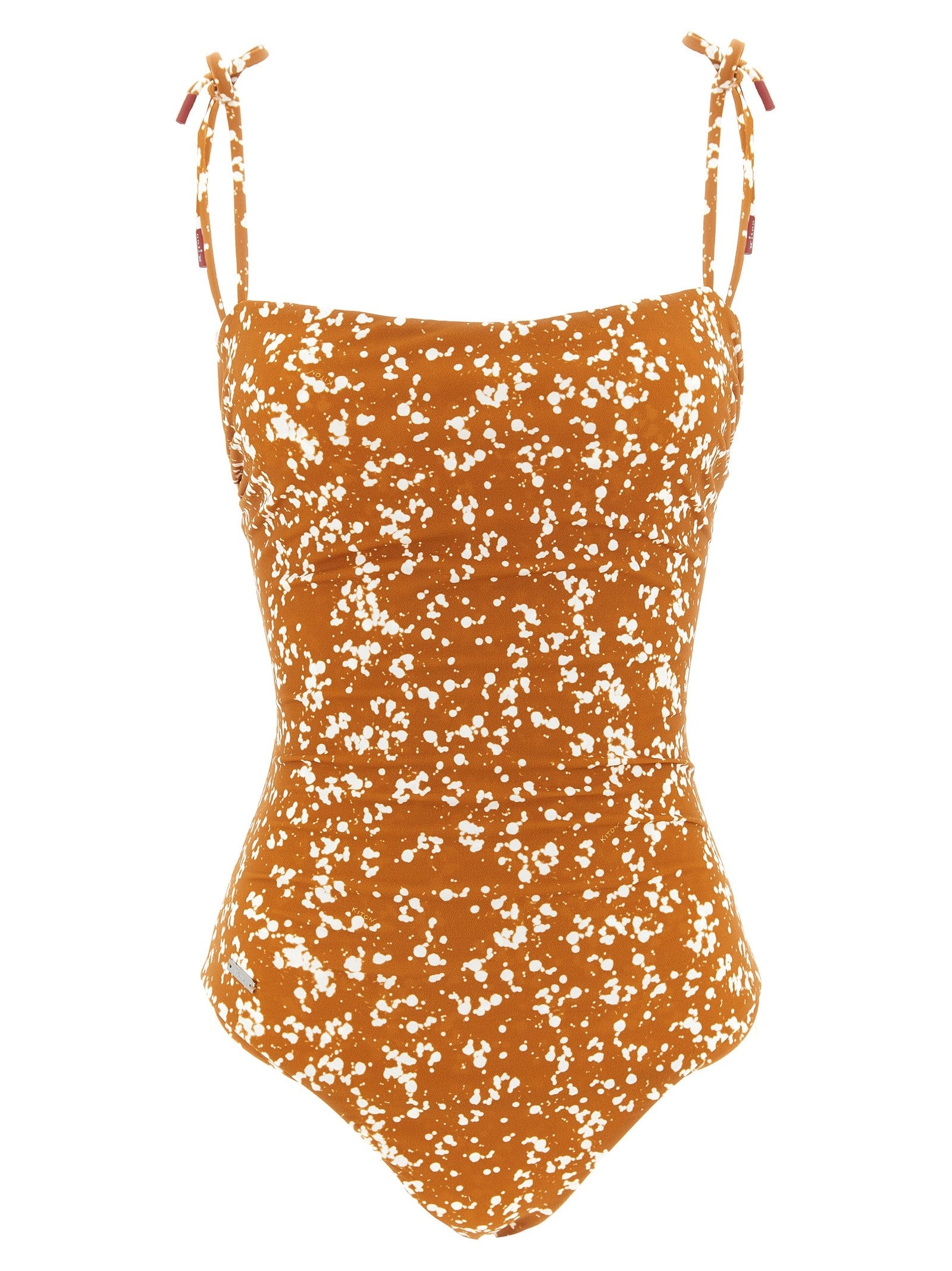 Kiton One Piece Swimsuit Off the Shoulder Brown