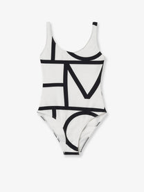Toteme Women's Monogram One Piece Swimsuit White