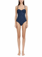 Tory Burch Women's One Piece Swimsuit Blue, view 2