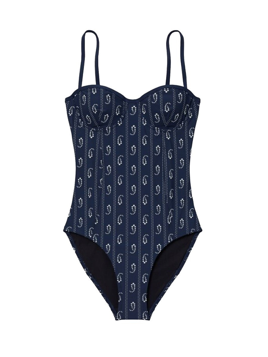 Tory Burch Women's One Piece Swimsuit Blue