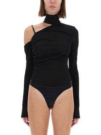 Versace Jeans Couture Women's One Shoulder Body Top Black