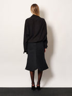 Balenciaga Women's One Shoulder Lyocell Shirt Black, view 3
