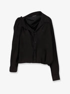 Balenciaga Women's One Shoulder Lyocell Shirt Black