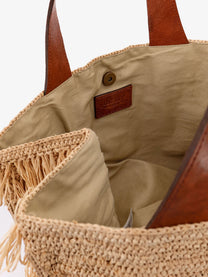 Ibeliv Women's Onja Raffia Shoulder Bag TEA