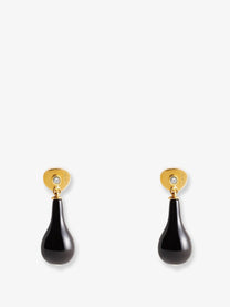 Toteme Women's Onyx Drops Brass Earrings Black