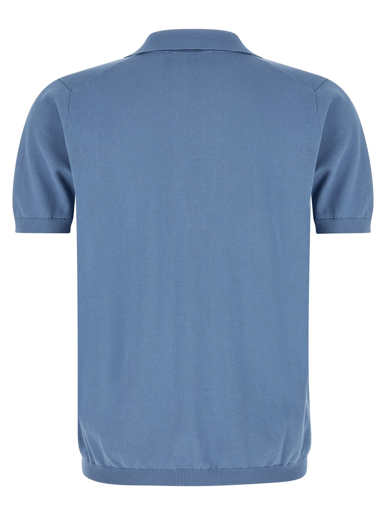 Riviera Project Open Collar Polo Shirt Blue