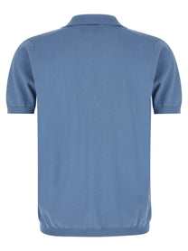 Riviera Project Open Collar Polo Shirt Blue