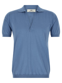 Riviera Project Open Collar Polo Shirt Blue