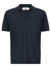 Riviera Project Open Collar Polo Shirt Blue