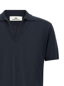 Riviera Project Open Collar Polo Shirt Blue