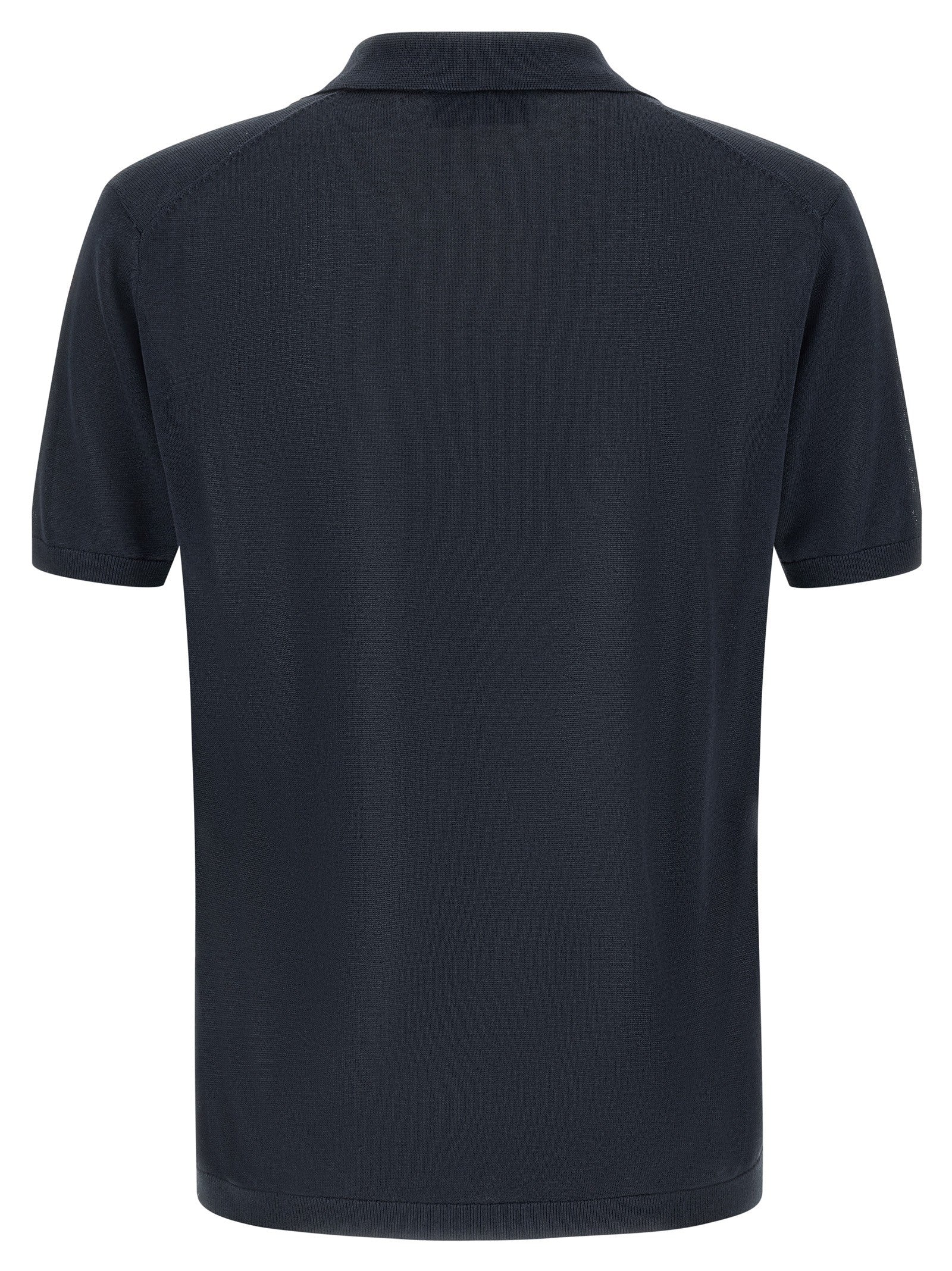 Riviera Project Open Collar Polo Shirt Blue