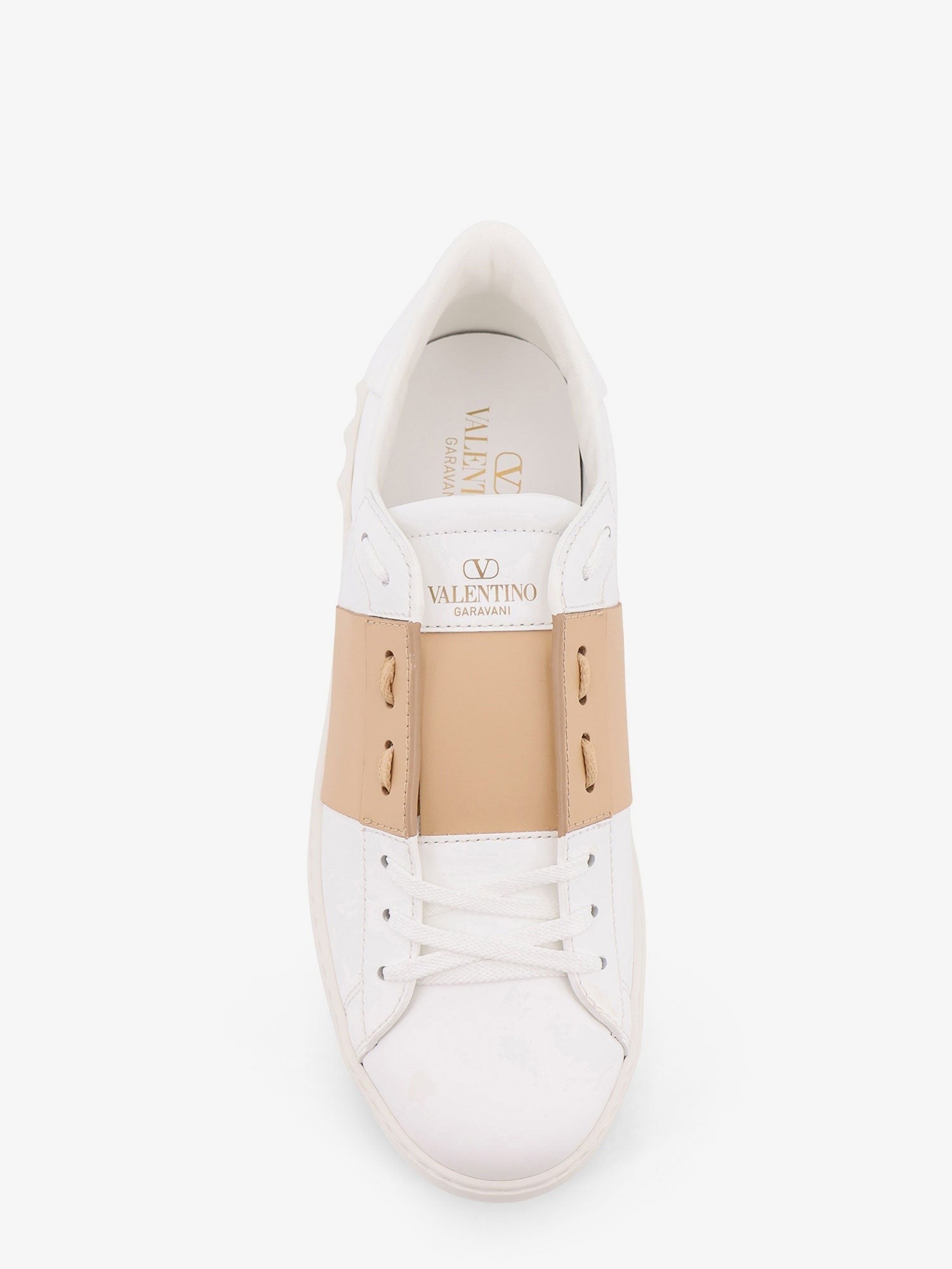 Valentino Men's Open Leather Sneakers White