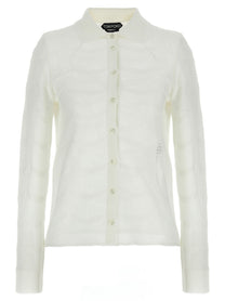 Tom Ford Openwork Cardigan White