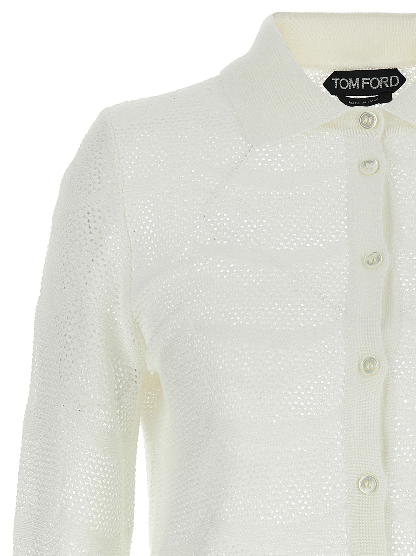 Tom Ford Openwork Cardigan White