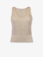 Brunello Cucinelli Women's Openwork Cotton Knit Top AVENA