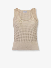 Brunello Cucinelli Women's Openwork Cotton Knit Top AVENA