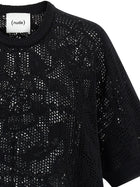 Nude Lucy Openwork Cotton Sweater Black, view 3