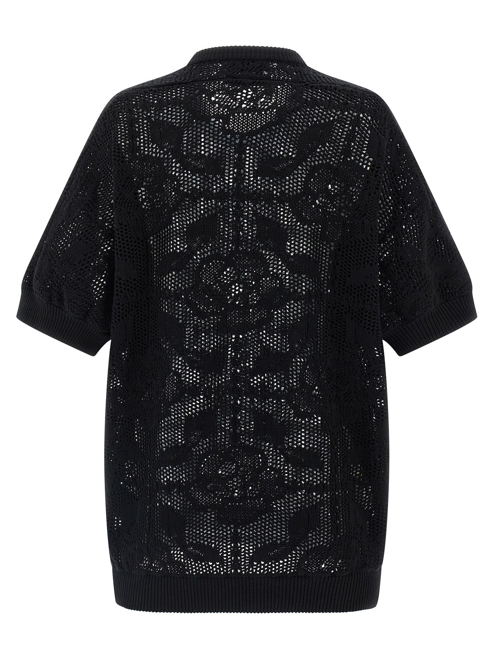 Nude Lucy Openwork Cotton Sweater Black