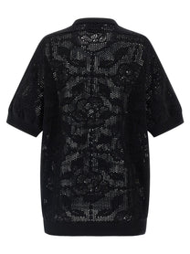 Nude Lucy Openwork Cotton Sweater Black