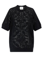 Nude Lucy Openwork Cotton Sweater Black
