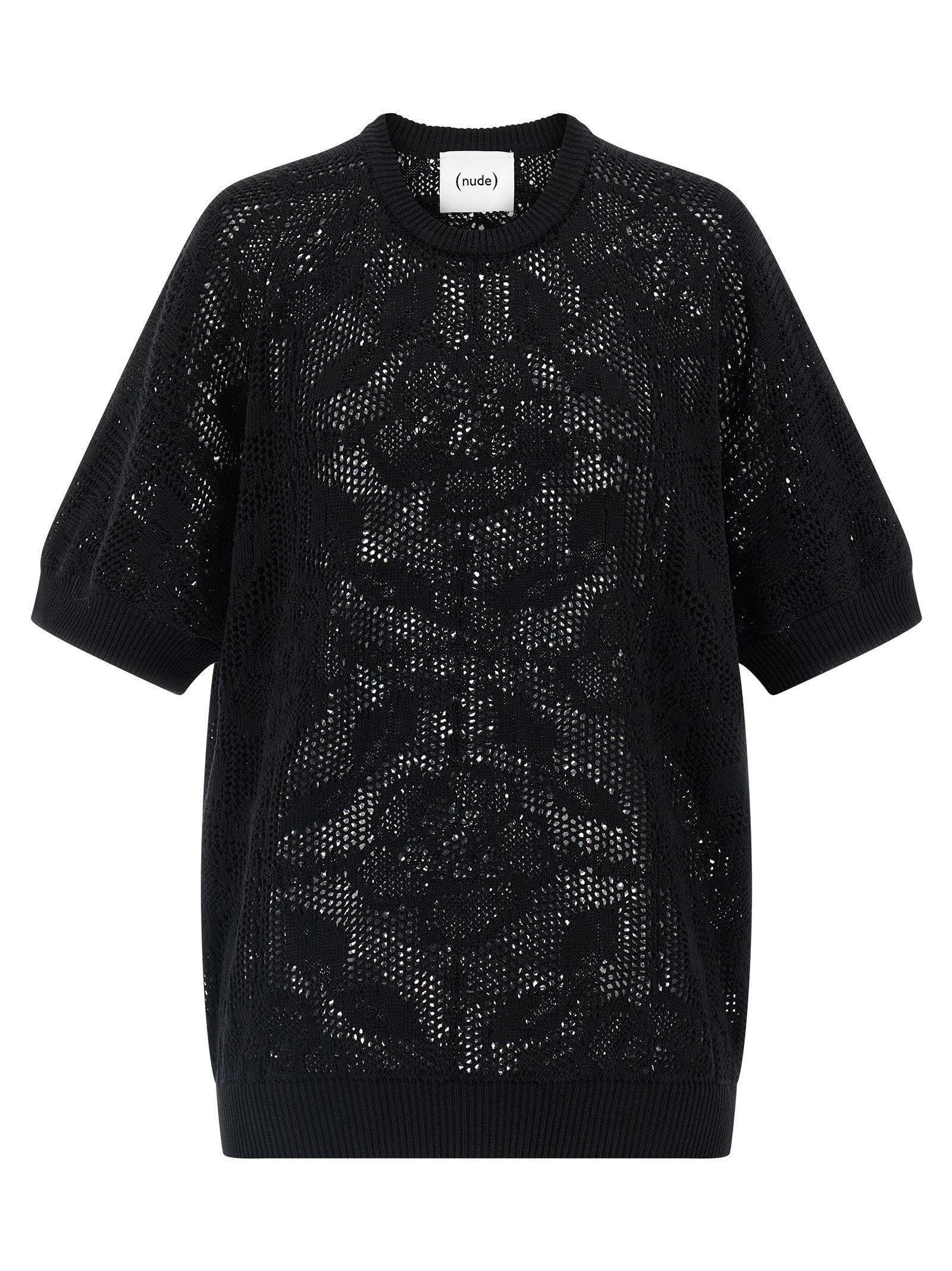 Nude Lucy Openwork Cotton Sweater Black