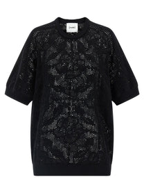 Nude Lucy Openwork Cotton Sweater Black