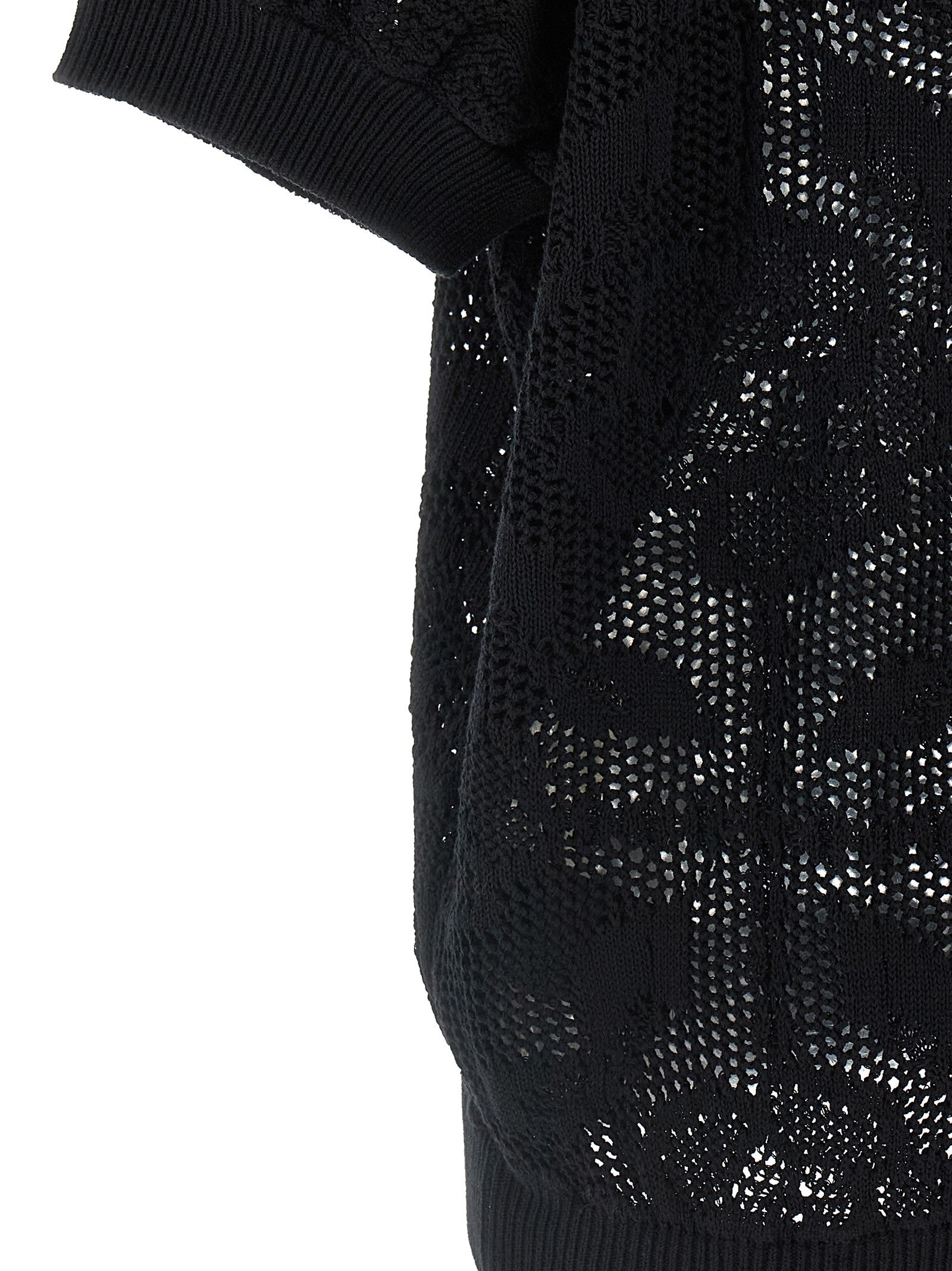 Nude Lucy Openwork Cotton Sweater Black
