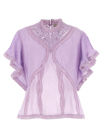 FARM Rio Openwork Detail Blouse Purple