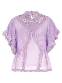 FARM Rio Openwork Detail Blouse Purple