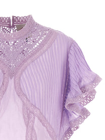 FARM Rio Openwork Detail Blouse Purple