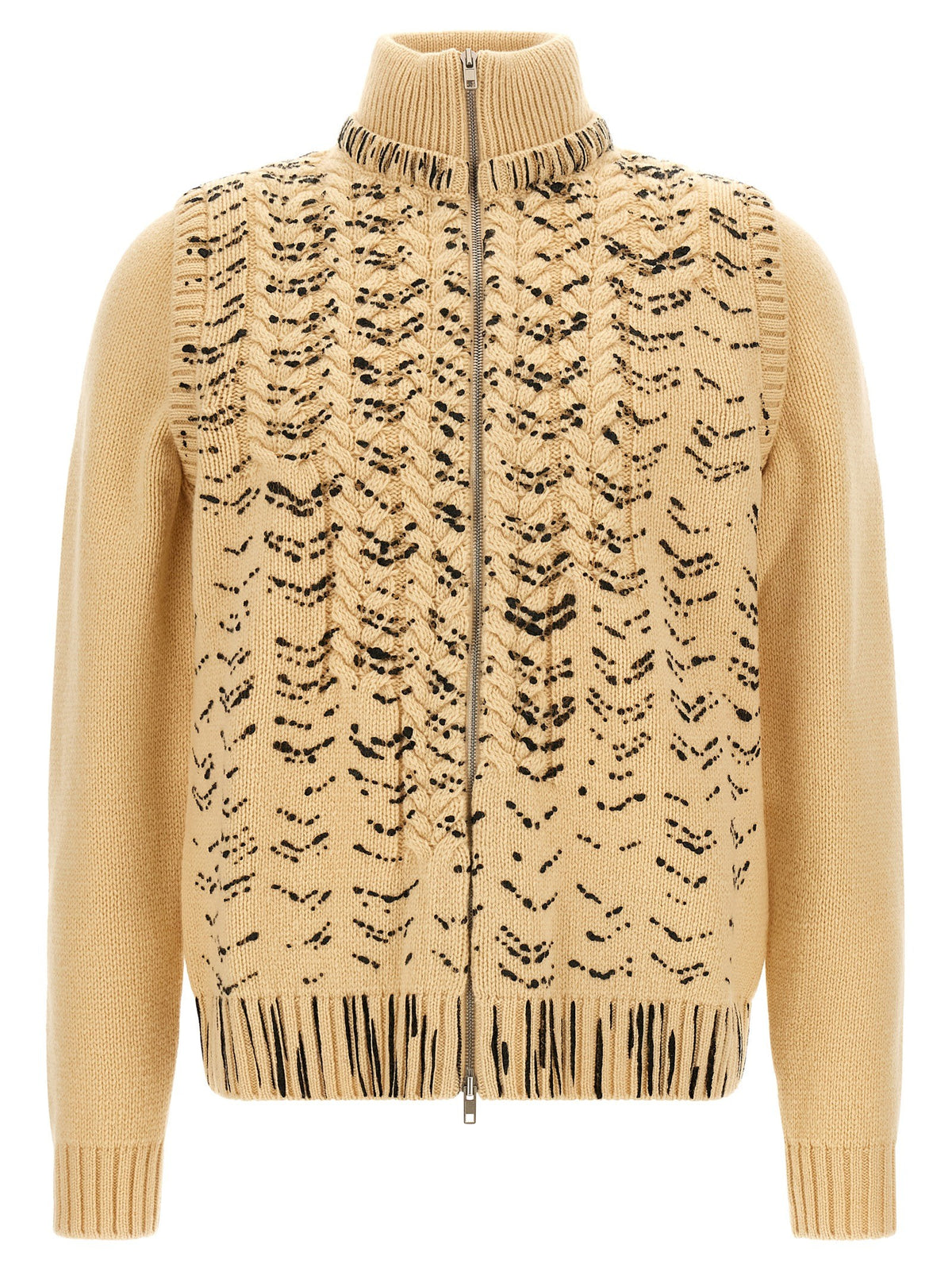 Maison Margiela Openwork Knit Cardigan Beige