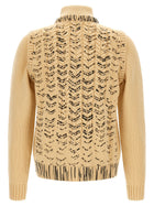 Maison Margiela Openwork Knit Cardigan Beige
