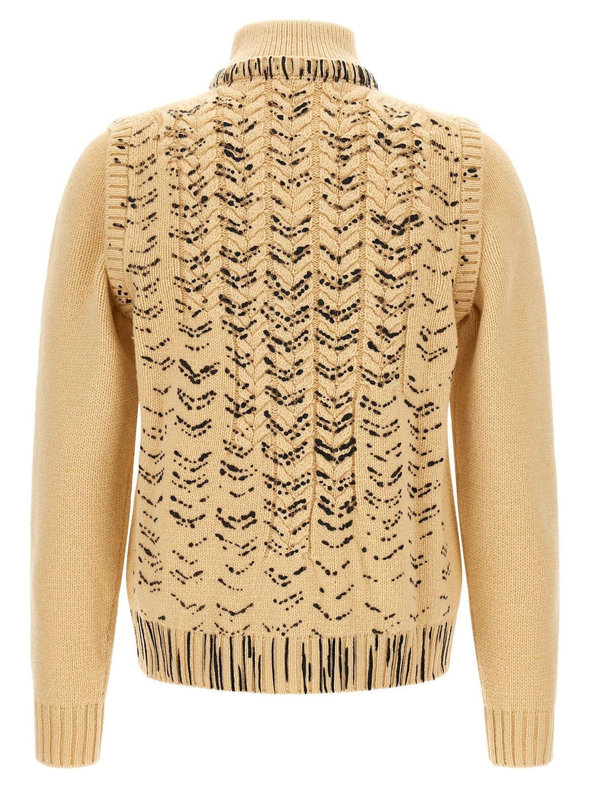 Maison Margiela Openwork Knit Cardigan Beige