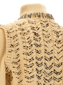 Maison Margiela Openwork Knit Cardigan Beige