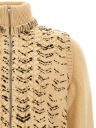 Maison Margiela Openwork Knit Cardigan Beige